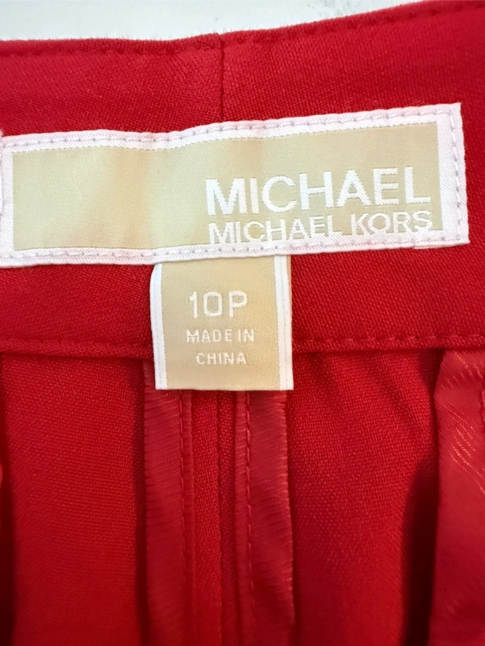 Michael Kors Red Cropped Tapered High-Rise Ankle Pants. 10P